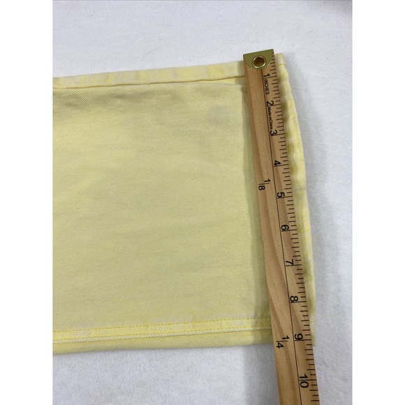 Anniewear Jeans Womens Large Faded Butter Yellow Denim Straight Stretch Hi Rise - Picture 10 of 10